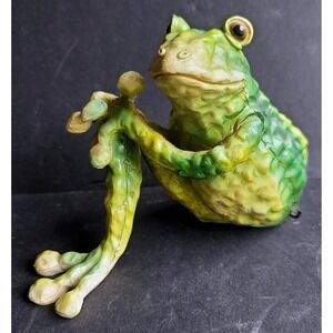Frog Figurine Lot of 5 Bobblehead Snow Globe Lily Pad Motion Activated VIDEO